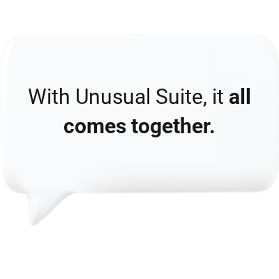 Unusual Suite connects time tracking, projects, and invoicing in one place.